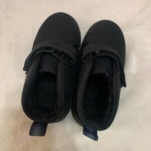 Black Slip-On Shoes with Velcro Strap
